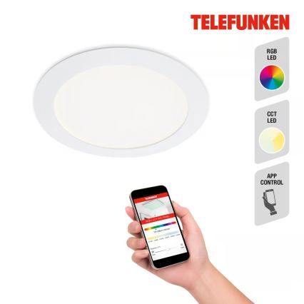 Telefunken 309406TF - LED RGBW reguliuojamas įleidžiamas šviestuvas FRAME LED/12W/230V 2700-6500K Wi-Fi Tuya baltas