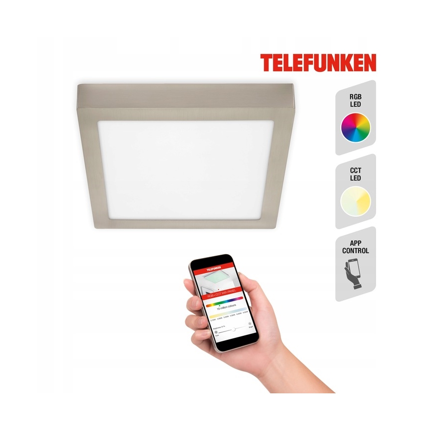 Telefunken 309602TF - LED RGBW Reguliuojamas lubinis šviestuvas LED/18W/230V 2700-6500K Wi-Fi Tuya
