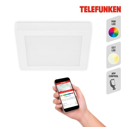 Telefunken 309606TF - LED RGBW Reguliuojamas lubinis šviestuvas LED/18W/230V 2700-6500K Wi-Fi Tuya