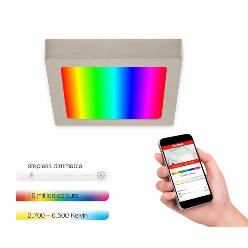 Telefunken 309702TF - LED RGB pritemdomas lubinis šviestuvas LED/23W/230V 2700-6500 Wi-Fi Tuya matinis chromas