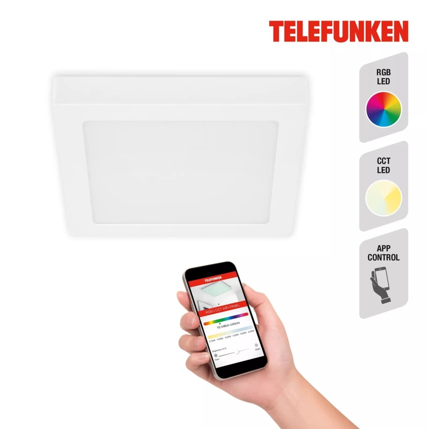 Telefunken 309706TF - LED RGB pritemdomas lubinis šviestuvas LED/23W/230V 2700-6500K Wi-Fi Tuya balta
