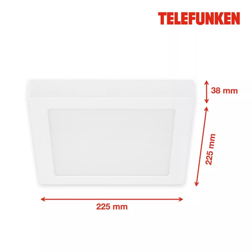 Telefunken 309706TF - LED RGB pritemdomas lubinis šviestuvas LED/23W/230V 2700-6500K Wi-Fi Tuya balta