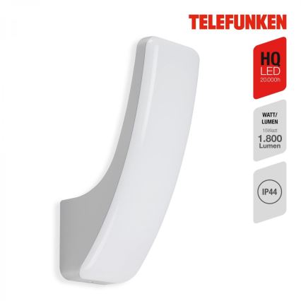 Telefunken 311604TF - LED sieninis lauko šviestuvas LED/15W/230V IP44 sidabras