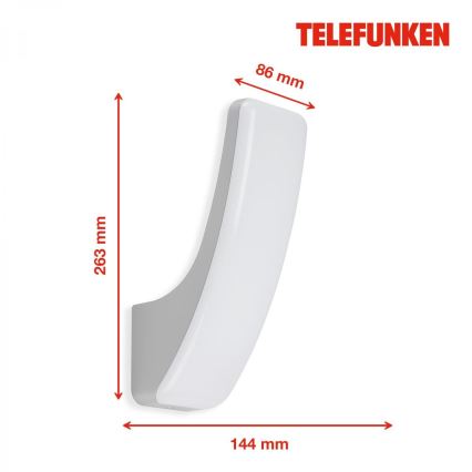 Telefunken 311604TF - LED sieninis lauko šviestuvas LED/15W/230V IP44 sidabras