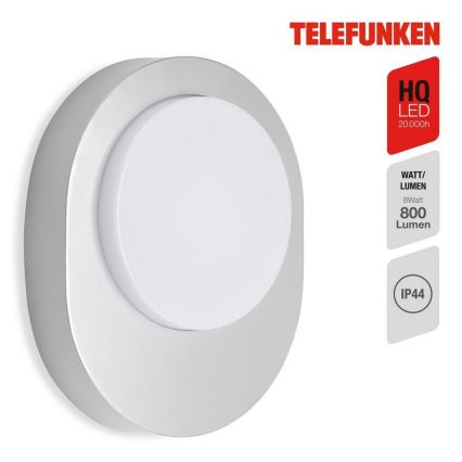 Telefunken 312004TF - LED sieninis lauko šviestuvas LED/8W/230V IP44 sidabras