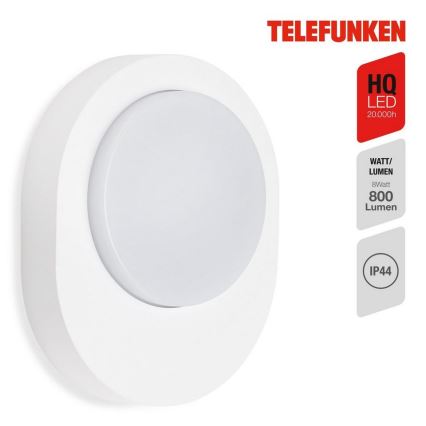 Telefunken 312006TF - LED sieninis lauko šviestuvas LED/8W/230V IP44 balta