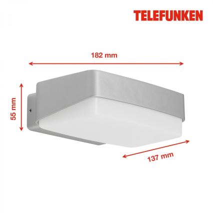 Telefunken 312204TF - LED sieninis lauko šviestuvas LED/14W/230V IP44