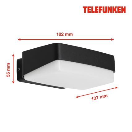 Telefunken 312205TF - LED sieninis lauko šviestuvas LED/14W/230V IP44