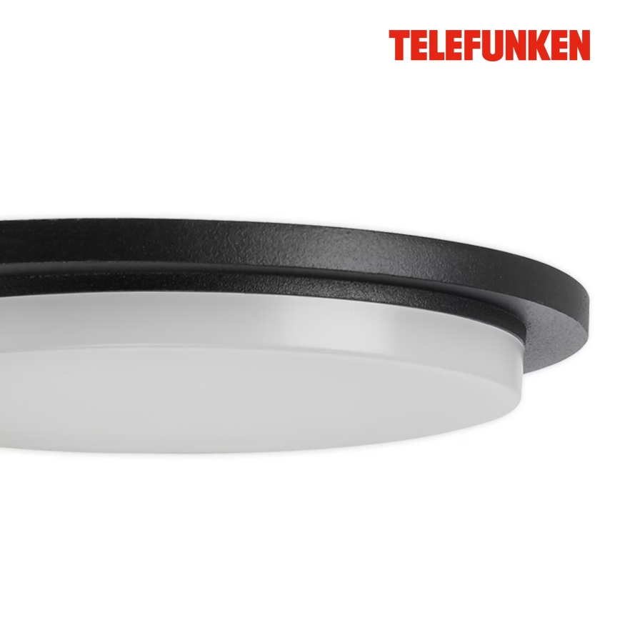 Telefunken 312505TF-LED Lauko sieninis šviestuvas su jutikliu LED/10W/230V IP44 juoda