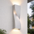 Telefunken 312704TF - LED sieninis lauko šviestuvas 2xLED/5,5W/230V IP44 sidabras