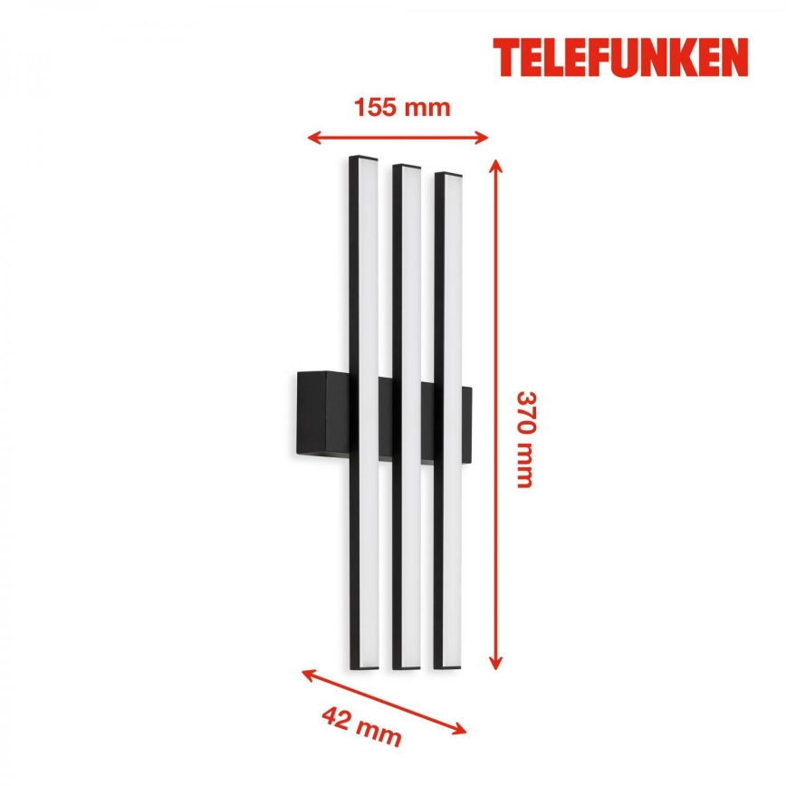 Telefunken 313105TF - LED sieninis lauko šviestuvas 3xLED/4W/230V IP44
