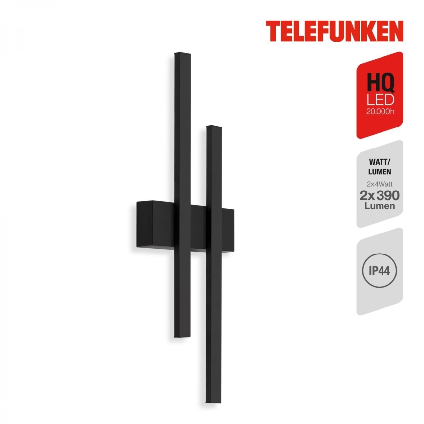 Telefunken 313205TF - LED sieninis lauko šviestuvas 2xLED/4W/230V 4000K IP44