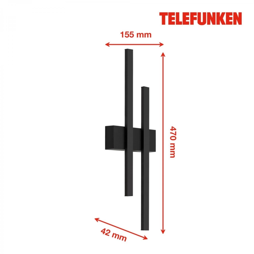 Telefunken 313205TF - LED sieninis lauko šviestuvas 2xLED/4W/230V 4000K IP44