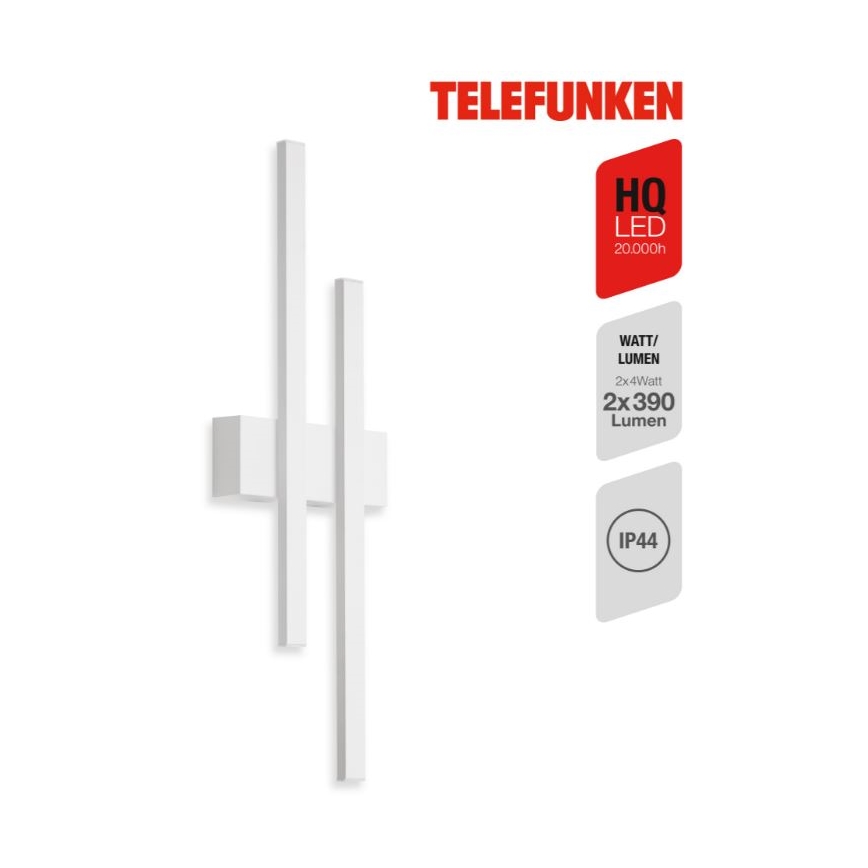 Telefunken 313206TF - LED sieninis lauko šviestuvas 2xLED/8W/230V IP44