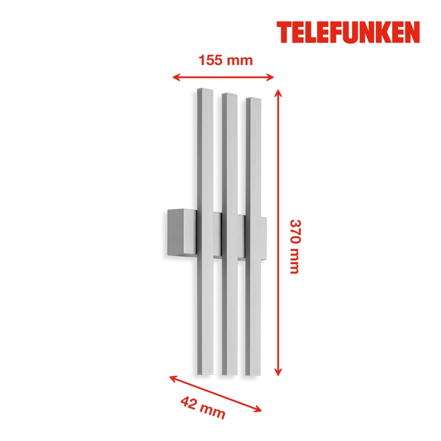 Telefunken 313304TF - LED sieninis lauko šviestuvas 3xLED/4W/230V IP44
