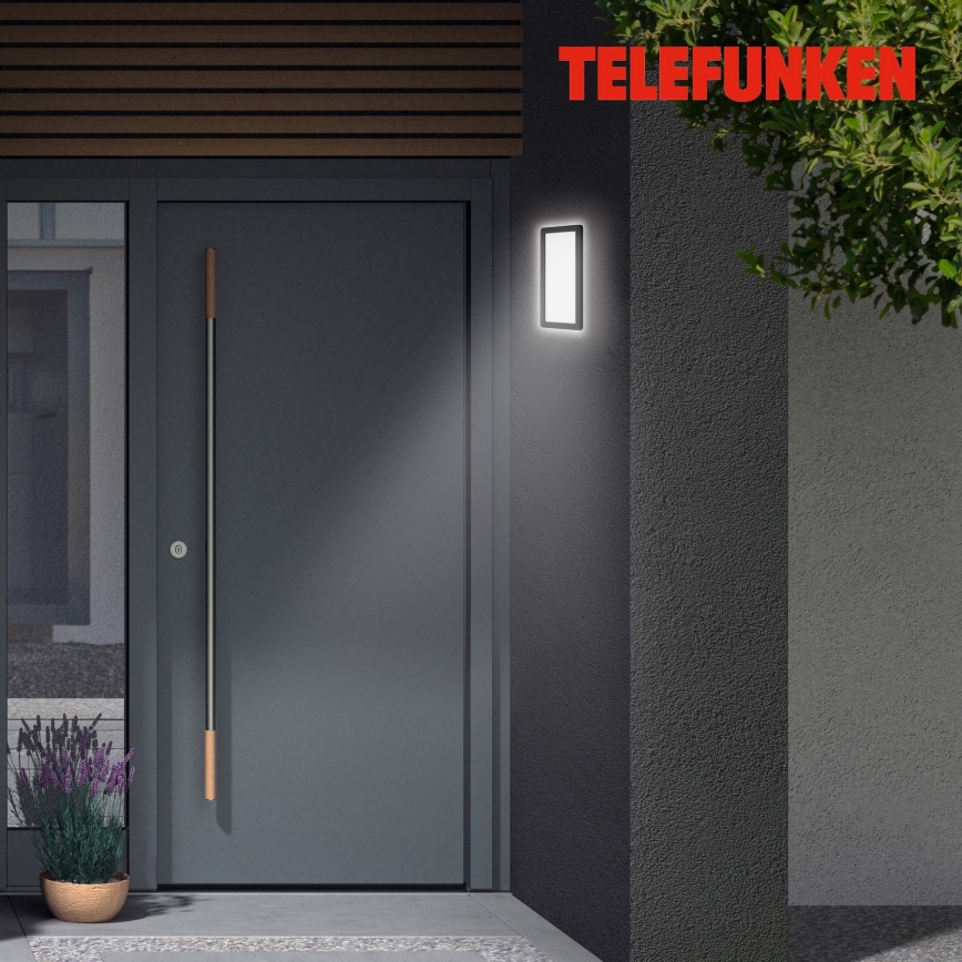 Telefunken 313605TF - LED sieninis lauko šviestuvas LED/16W/230V IP44 juoda