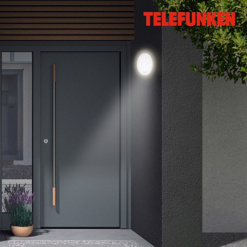 Telefunken 313706TF - LED Lauko sieninis šviestuvas su jutikliu LED/15W/230V IP44 balta
