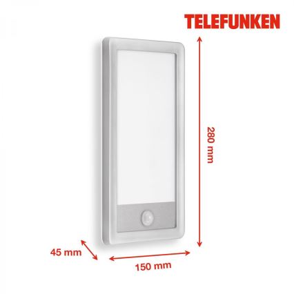 Telefunken 313904TF - LED Lauko sieninis šviestuvas su jutikliu LED/16W/230V IP44