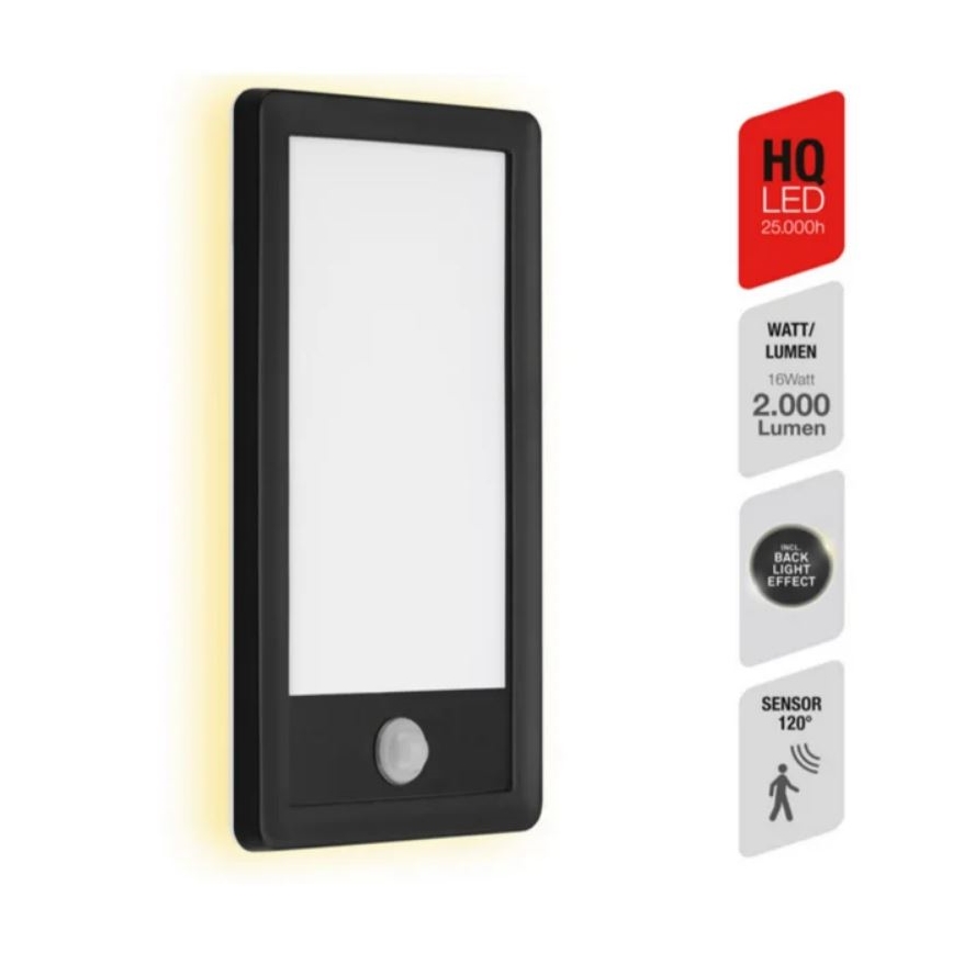 Telefunken 313905TF - LED Lauko sieninis šviestuvas su jutikliu LED/16W/230V IP44