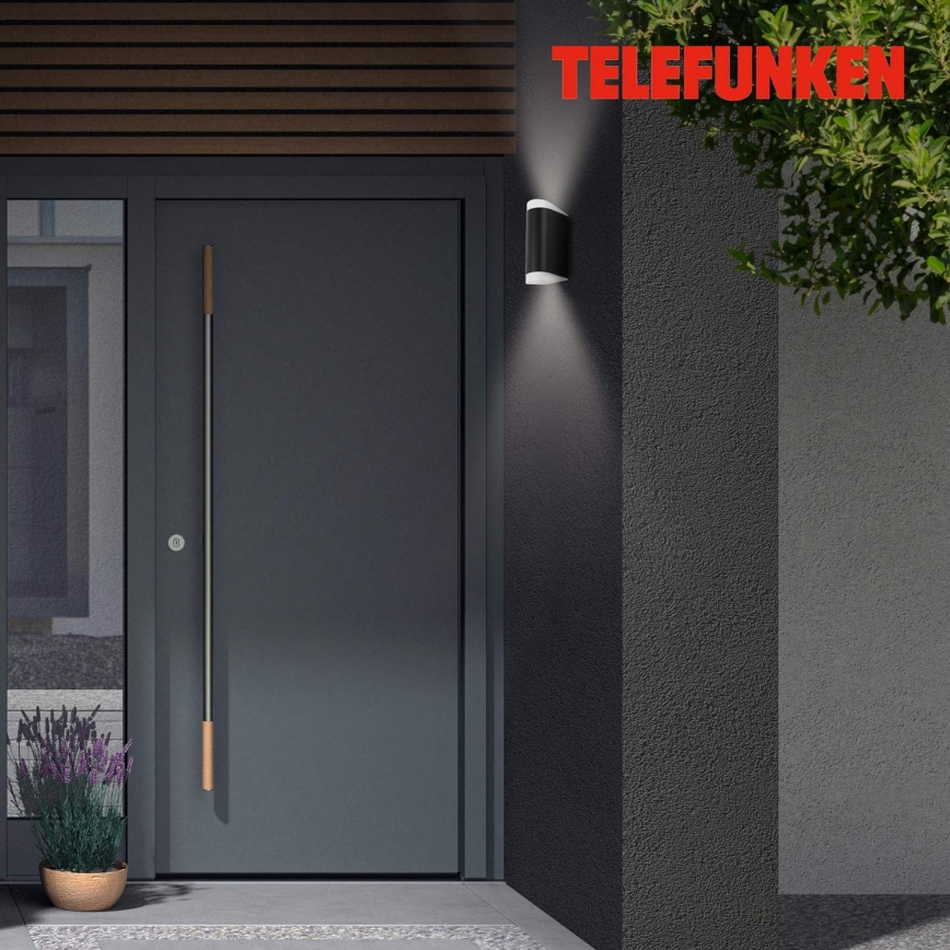 Telefunken 314905TF - LED sieninis lauko šviestuvas 2xGU10/5W/230V IP44 juoda