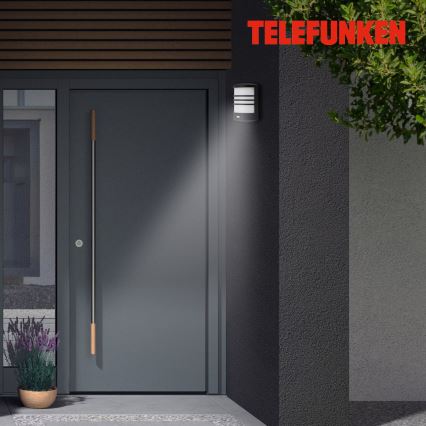 Telefunken 315505TF - LED Lauko sieninis šviestuvas su jutikliu LED/12W/230V IP44 juoda
