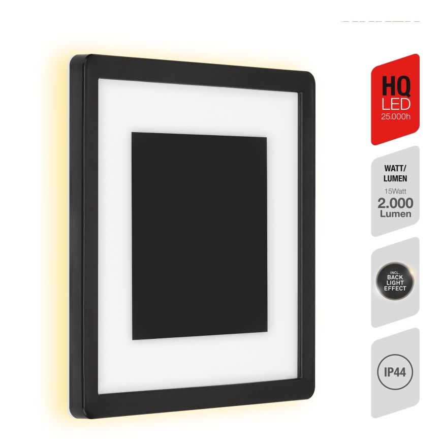 Telefunken 315905TF - Lauko sieninis LED šviestuvas LED/15W/230V IP44 4000K juoda