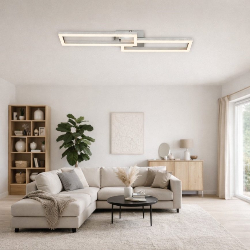 Telefunken 316108TF - LED RGBW Dimeriuojamas lubinis šviestuvas FRAME LED/40W/230V 3000-6500K Wi-Fi Tuya matinis chromas