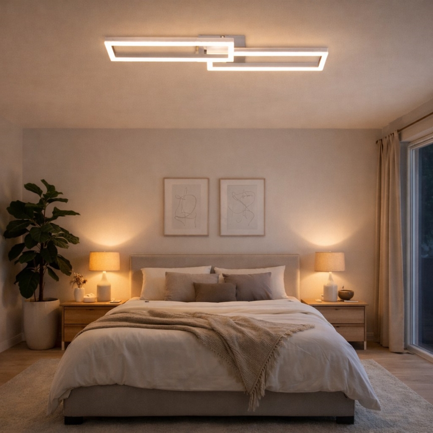 Telefunken 316108TF - LED RGBW Dimeriuojamas lubinis šviestuvas FRAME LED/40W/230V 3000-6500K Wi-Fi Tuya matinis chromas