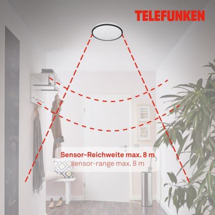 Telefunken 318305TF - LED lubinis vonios šviestuvas su jutikliu LED/16W/230V IP44 diametras 28 cm