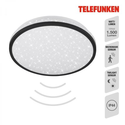 Telefunken 318305TF - LED lubinis vonios šviestuvas su jutikliu LED/16W/230V IP44 diametras 28 cm