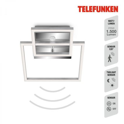 Telefunken 318608TF - LED lubinis šviestuvas su jutikliu FRAME LED/17W/230V 3000K matinis chromas