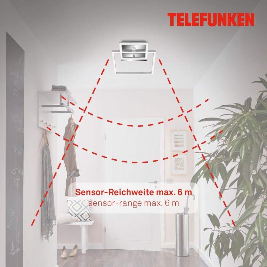 Telefunken 318608TF - LED lubinis šviestuvas su jutikliu FRAME LED/17W/230V 3000K matinis chromas