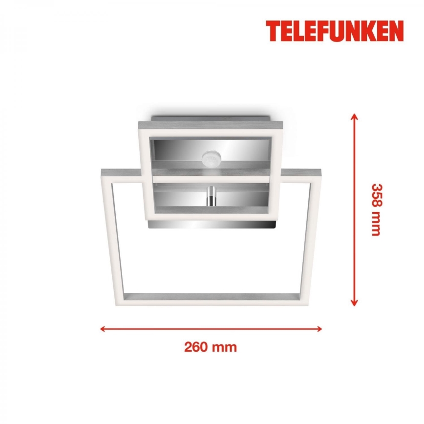 Telefunken 318608TF - LED lubinis šviestuvas su jutikliu FRAME LED/17W/230V 3000K matinis chromas