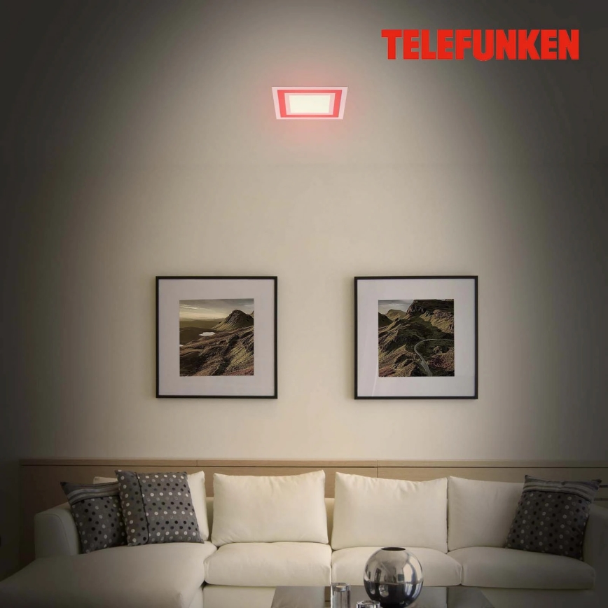 Telefunken 318706TF - LED RGBW dimeriuojama panelė/18W/230V 3000–6500K + nuotolinis valdymas