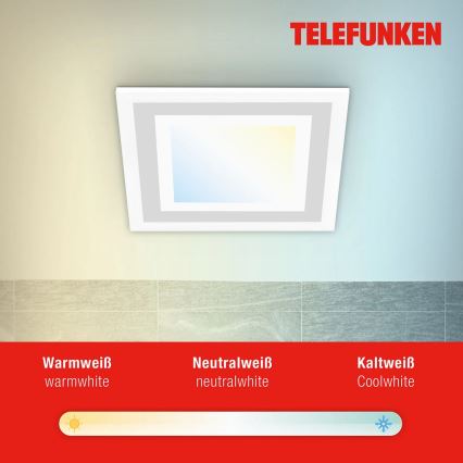 Telefunken 318706TF - LED RGBW dimeriuojama panelė/18W/230V 3000–6500K + nuotolinis valdymas