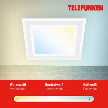 Telefunken 318806TF - LED RGBW Reguliuojamas lubinis šviestuvas LED/24W/230V 3000-6500K + nuotolinio valdymo pultas