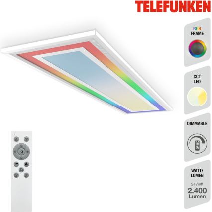 Telefunken 318906TF - LED RGBW dimeriuojamas lubinis šviestuvas LED/24W/230V 3000-6500K 25x100 cm + nuotolinis valdymas