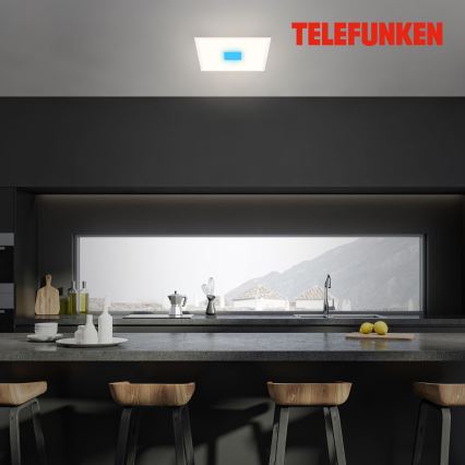 Telefunken 319106TF - RGBW Reguliuojamas lubinis šviestuvas LED/24W/230V 2700-6500K balta + nuotolinio valdymo pultas