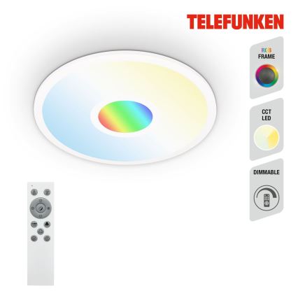 Telefunken 319306TF - LED RGBW Pritemdomas šviestuvas LED/22W/230V 2700-6500K + nuotolinio valdymo pultas