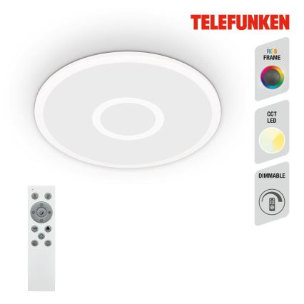 Telefunken 319306TF - LED RGBW Pritemdomas šviestuvas LED/22W/230V 2700-6500K + nuotolinio valdymo pultas