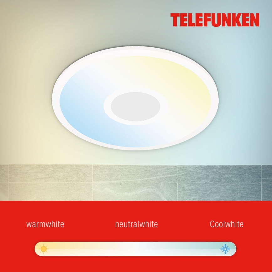 Telefunken 319306TF - LED RGBW Pritemdomas šviestuvas LED/22W/230V 2700-6500K + nuotolinio valdymo pultas