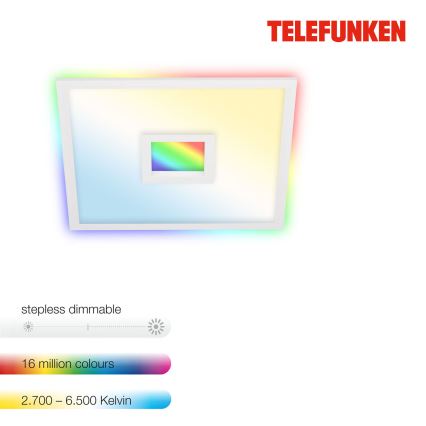 Telefunken 319406TF - RGBW Reguliuojamas lubinis šviestuvas LED/24W/230V 2700-6500K balta + nuotolinio valdymo pultas