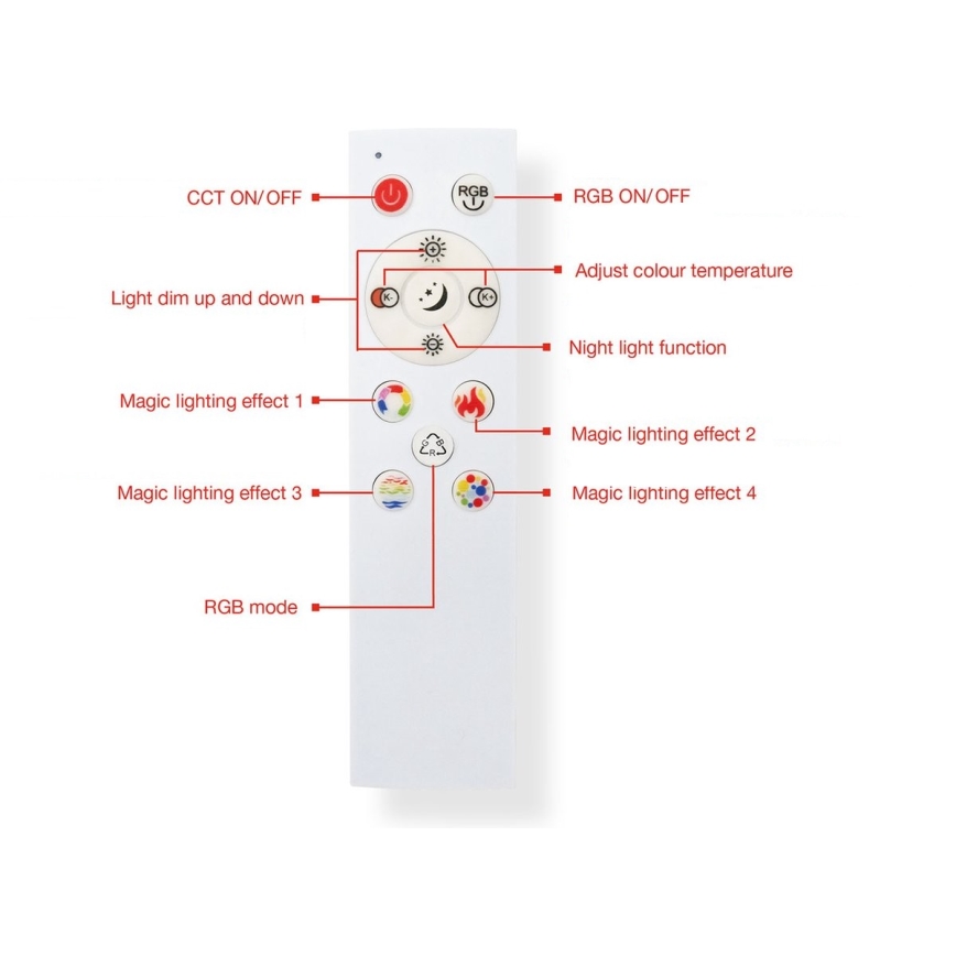 Telefunken 319704TF - LED RGB pritemdomas lubinis šviestuvas LED/24W/230V 3000-6500K + nuotolinio valdymo pultas