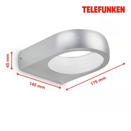 Telefunken 320204TF - Lauko LED sieninis šviestuvas LED/6,5W/230V IP44 matinis chromas