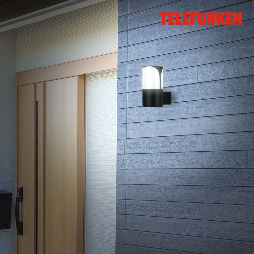 Telefunken 320305TF - Lauko sieninis šviestuvas 1xE27/12W/230V IP44 juoda