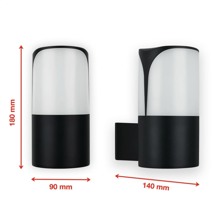 Telefunken 320305TF - Lauko sieninis šviestuvas 1xE27/12W/230V IP44 juoda