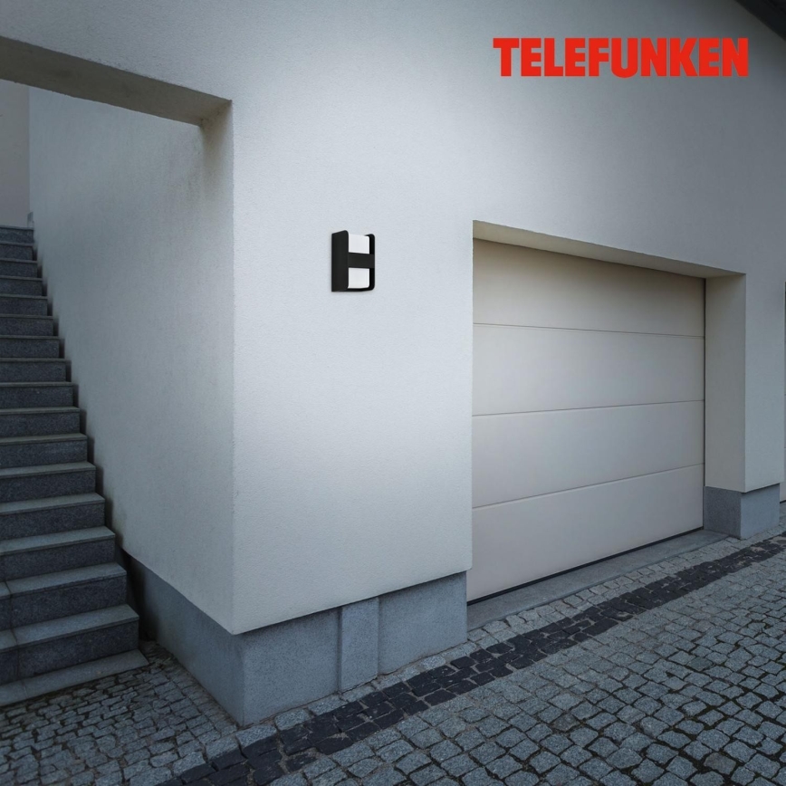 Telefunken 321005TF - Lauko sieninis šviestuvas 1xE27/12W/230V IP44 juoda