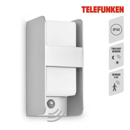 Telefunken 321104TF - Lauko sieninis šviestuvas su jutikliu 1xE27/12W/230V IP44 balta
