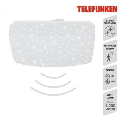 Telefunken 601906TF - LED lubinis šviestuvas su jutikliu LED/12W/230V 4000K