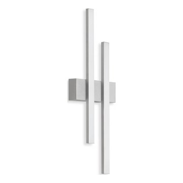 Telefunken - Lauko sieninis LED šviestuvas 2xLED/4W/230V 4000K IP44 sidabrinis